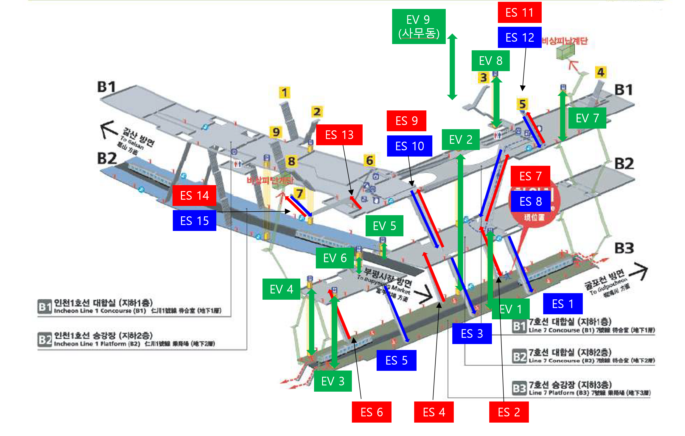 부평구청 승강기 배치도 : 이미지 상세설명